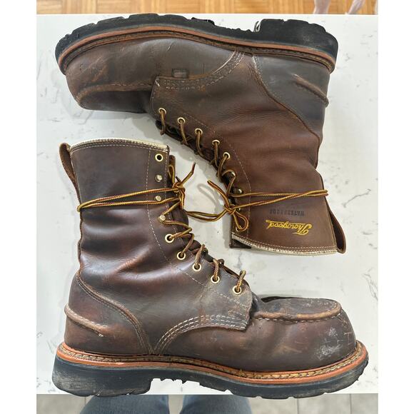 Thorogood 1957 Series Waterproof Safety Toe 8" Moc Toe Work Boots Men, 11.5 Wide - Picture 2 of 9